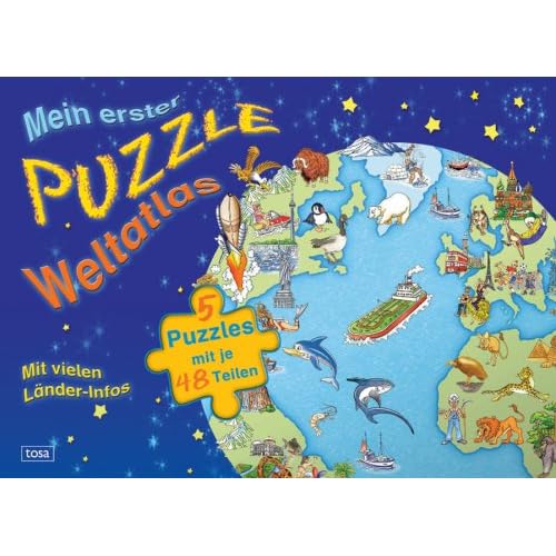 Mein erster Puzzle-Weltatlas: 5 Puzzles mit je 48 Teilen