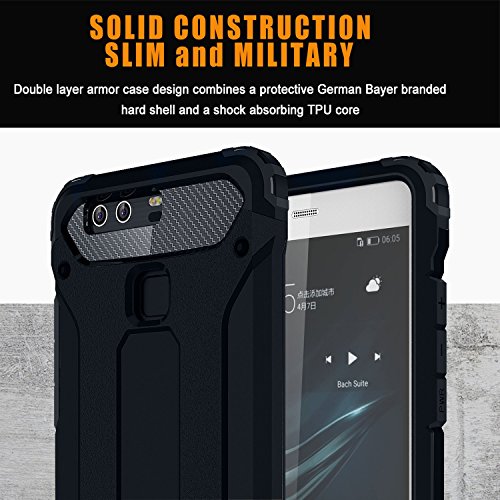Huawei P9 Funda  Pasonomi    Pesada   Doble Capa  Carcasa de Protecci  n Hibrida Armadura Funda para Huawei P9  Huawei P9  Azul oscuro 