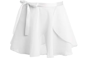 inhzoy Falda de Danza Ballet para Niña Falda Cruzada de Baile Latino Cinturón de Lazo Falda de Baile Patinaje Artístico Traje de Bailarina Dancewear