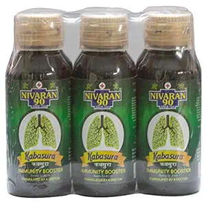 Nivaran 90 Kabasura Syrup 60ml (Immunity Booster for lungs & respiratory health, Rejuvenation, fever, fatigue, body ache relief, tasty & safe for children, Ayurvedic, Non-alcoholic) (Pack of 6))