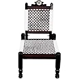 THE ROYAL CRAFTS Traditional HANDICRAFTS Brown and White Resham Rope Wooden Folding Chair KHATLI BAJOT RAJVADI Stool CHOWKI CHARPAI