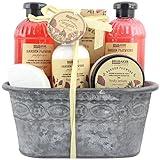 BRUBAKER Cosmetics - Coffret de bain & douche - Fleur de coquelicot - 7 Pièces - Bassine vintage décorative - Idée cadeau
