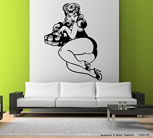 Wall/Car Sticker Höllisch Sexy Pinup Girl Toy Game Hour, Vinyl, copper, 86,50 cm x 115,00 cm (Gr1)