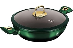 Berlinger Haus Emerald Collection Shallow Poêle avec couvercle 28 cm, acier inoxydable BH/6060 Emerald 18/8