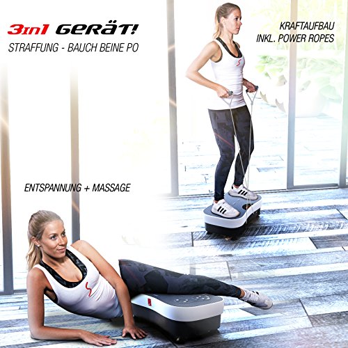 Sportstech Vibrationsplatte VP210 mit Bluetooth, Oszillationstechnologie für zu Hause, Magnet Fußreflexzonenmassage Funktion, Trainingsbändern + Fernbedienung + Lautsprecher im Vibrationsgerät - 7