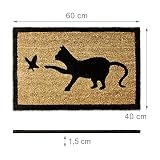 Relaxdays Fußmatte Kokos Motiv KATZE 40 x 60 cm Kokosmatte mit rutschfester PVC Unterlage Fußabtreter aus Kokosfaser als Schmutzfangmatte und Sauberlaufmatte Fußabstreifer für Außen und Innen, braun - 4