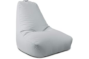rucomfy Beanbags Large Indoor/Outdoor Bean Bag Chair, Home & Garden Recliner Seat, Durable & Water Resistant 97 x 82 x 80cm (Platinum Grey, Beanbag Only)