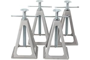 SUDEG Caravan-Unterstellbock, Wohnwagen-Stützbock,4 Stück Alu Stützbock Unterstellbock Wohnwagen bis 900 kg für Caravan Anhänger und Wohnwagen(Rundkopf)