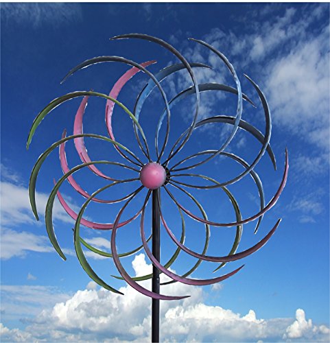 Windrad XL Garten Mallorca, doppelläufig, Metall, 61×210 cm - 2