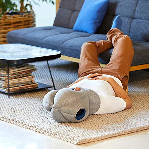 OSTRICHPILLOW-ORIGINAL-Oreiller-cervical-Coussin-de-voyage-pour-dormir-dans-lavion-voiture-et-train-turbo-sieste-accessoire-de-voyage-pour-femme-et-homme-Couleur-Bleu-Sleepy-Blue