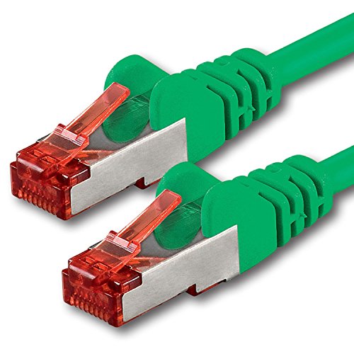 1aTTack - Cable de Red SSTP PIMF con 2 Conectores RJ45 de Doble apantallamiento Cat 6 Verde 50 m