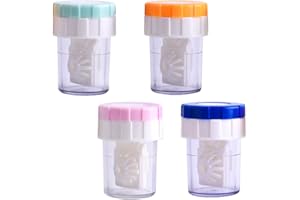 Dtoterul Kontaktlinsenbehälter 4 Stück Kontaktlinsenreiniger Waschmittelkoffer Kontaktlinse Kästen Kontaktlinsenbehälter Reinigen Kontaktlinsen Aufbewahrung für Tägliche Reisen (Vier Farben)