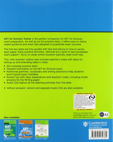 Book's Cover of KET for Schools Trainer Six Practice Tests with Answers, Teacher's Notes and Audio CDs (2).