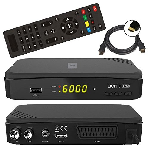 Opticum Lion 3 H.265 FullHD HEVC DVBT/T2 Receiver (HDTV, HDMI, SCART, USB 2.0) + HDMI Kabel