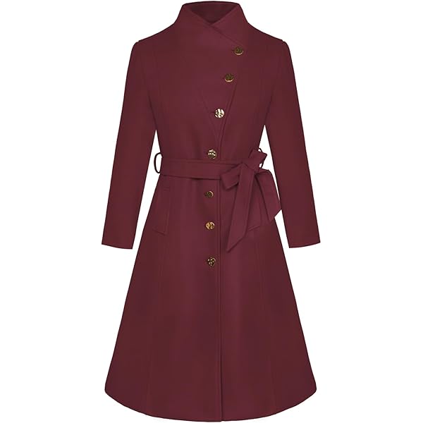 OnaiC Tweed British wollen jas voor dames, Hepburn-stijl, knielange tweedjas, lange revers, overgangsjas, dubbele rij knopen, herfstjas, lange mouwen, knopen, winterjas, casual outdoorjas, zwart, S