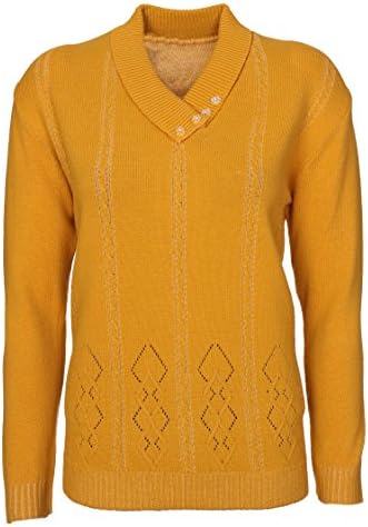 Lets Shop Shop Womens Ladies Button Collar Long Sleeve Top Knitted Jumper Pullover Sweater Plus Size 10 12 14 16 18