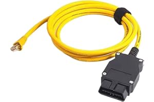 QianDanS ENET (Ethernet to OBD2) Interface Cable, RJ45 ENET Cable for BMW E-sys, Yellow Hidden Data Line for Coding BMW F-Series Single Programming Modules (Yellow, 6.6ft)
