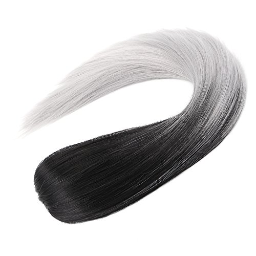Neverland Beauty 20″ 50CM Claw on Dip Dye Damen Ponytail Haarverlangerung Pferdeschwanz Haarteil Naturliche Schwarz Silbergrau - 6