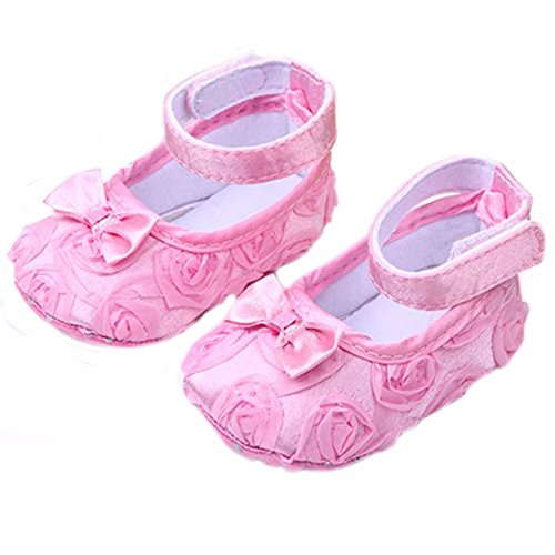 Sanwood Baby Girl Comfortable AntiSlip Princess Toddler Shoes (0-6 month, Pink)