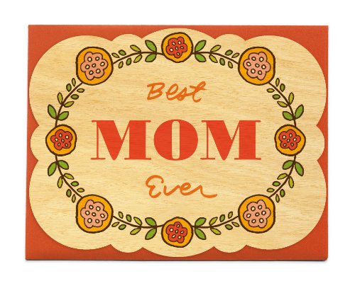 Folksy Flowers Wood Mother's Day Card by Night Owl Paper Goods