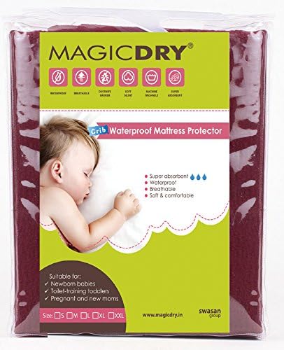 Magic Dry Crib Waterproof, Mattress Protector Plain Large Size - 1.0m X 1.4m Colour - Baby Pink By MaxxGallery