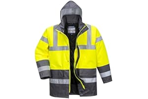 Portwest Homme contrast vêtements de travail > haute visibilité vestes visibilité, Jaune (Jaune et gris), M EU