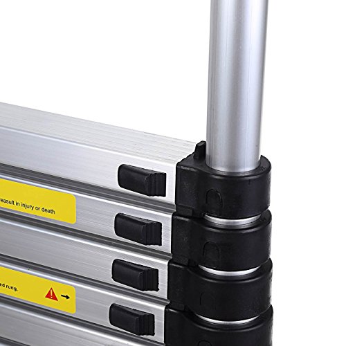 MAXCRAFT Teleskopleiter Aluleiter Stehleiter Fingerklemmschutz Anlegeleiter Mehrzweckleiter 3,80 m - 6