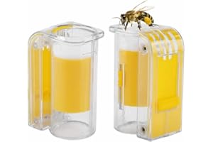 Duokon 2pcs Portable Abeille Reine Marquage Catcher en Plastique Une Main Marqueur boîteille Plongeur en Peluche Apiculteur Outil Jaune