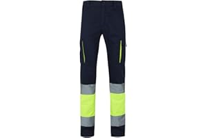 Velilla Pantaloni Ad Alta visibilità 100% Cotone, Bicolore E Multi-Tasche Pantaloni da Lavoro Unisex - Adulto