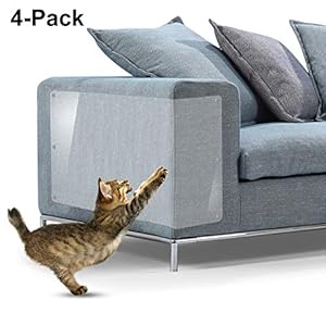 Protectores contra rayones para muebles, 4 paquetes X-Large Protectores protectores de sofá de vinilo flexible superior con pasadores para proteger sus muebles tapizados, 18 «L X 12» W