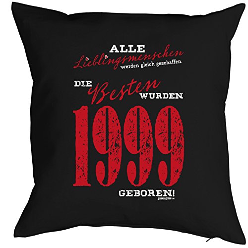 zum 18. Geburtstag Geschenk Bezug Kissenbezug Lieblingsmenschen 1999 geboren! Polster zum 18. Geburtstag für 18-jährige Dekokissen mit Urkunde - 2