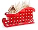 Produktbild Small Foot Holz Form, 24 Schubladen mit ausgestanzten Ziffern und Kleinen Knäufen ALS Griff, sowie winterlicher Landschaft auf dem Schlitten Adventskalender, Rot, 45 x 10 x 34 cm