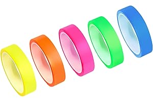 VALICAER 15 rolek taśmy zakreślającej, wodoodporna przezroczysta taśma o wymiarach 0,6 x 5 m, zakładki do zapisywania znaczników stron, zdejmowane neonowe paski fluorescencyjne, dla uczniów, nauczycieli,