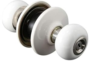 NUZAMAS Ceramics Türknaufschlösser, Türschloss mit Schlüsselverriegelung, Türgriffe für den Außenbereich, Schlafzimmer, Küche, Bad, Waschraumtüren - Weiß