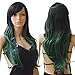 Produktbild S-NOILITE Damen 69,8 cm lang lockig® Full Head Perücken Cosplay Party Tägliche Fancy Kleid Synthetik schwarz auf grün