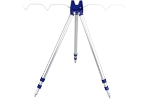 Dioche Soporte para Caña de Pescar 3 Secciones Telescópicas de Aleación Aluminio Plegable Trípode con Ajustable Varilla Titular para Pesca Al Aire Libre 120cm