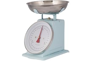 PLINT New 3KG Traditional Weighing Kitchen Scale With Stainless Steel Bowl, Retro Scales Mechanical Vintage, Retro Food Scales with Large Metal Bowl (Ice Color)