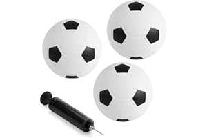 FUFUPAW Lot de 3 petits ballons de football de 16 cm avec mini ballon de football et pompe à air, mini ballons de football pour enfants et adultes, idéal pour aire de jeux, plage, intérieur et extérieur