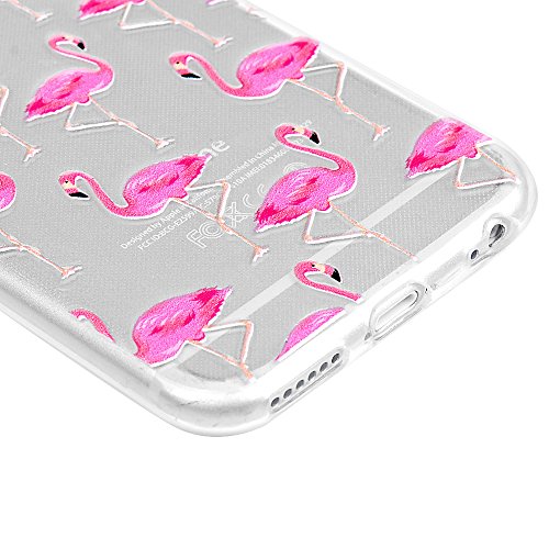 Badalink Case für iPhone 6/iPhone 6S(4,7 Zoll) TPU Handytasche Flexibel Glatt Weiche Gemalt Relief Schutzhülle Bumper Case Handycover Handyhülle Flamingo - 6