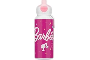 Mepal - Botella para Beber Pop-up Campus - Botella para Beber - Botella Agua a Prueba de Fugas para la Escuela - Sin BPA y apta para Lavavajillas - 400 ml - Barbie