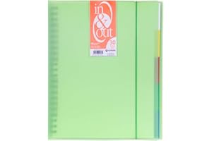 GRAFOPLAS Grafoplás 39423021－Carpeta fundas extraibles, tamaño A4, color verde, 30 fundas