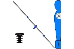 grandeemporio Calcio Balilla Asta Singola Passante (Uscente) Universale Portiere, con ometto Blu. Asta Diametro mm.16, Lunghezza cm.104,5.