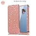 Produktbild Galaxy S9 Hülle,Galaxy S9 Schutzhülle,Samsung Galaxy S9 Glitzer Lederhülle,Hpory Luxus Glitzer Bling Diamant Strass Ledertasche Handyhüllen Leder PU im Bookstyle Klapphülle Kartenfächer Wallet Flip Cover mit Standfunktion Cover Case Bling Glänzend Glitzer Kristall Überzug PU Leder Und Silikon Innenschale Anti-Staub Anti-Kratzer und Shockproof Telefon Tasche Handytasche Schutzhülle für Samsung Galaxy S9 + 1 x Hpory Stylus-(Roségold)
