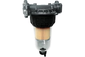 PIUSI Filtre pour Diesel, Essence et Huile avec Cartouche Remplaçable, Kit Complet Support de Tête + 2x Cartouches, Débit 100 l/min, Pression 5 bar, Filtration 5 Microns | Clear Captor F00611B00