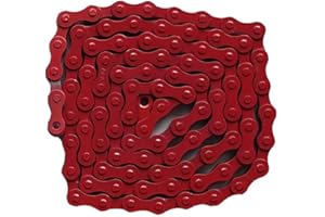 MOMOALA 1/2 X 1/8Inch 96 Enlaces De Una Sola Velocidad Colorido Cadena De Engranaje Fijo MTB BMX Bicicleta Bicicleta De Carretera - Rojo