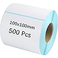 Ecvv Printable Direct Thermal Labels Self Adhesive Stickers 4 X 4 Inches, Paper Barcode Address Shipping Mailing Postage Blank 100Mm X 100Mm 500 Labels 100Mm X 100Mm, Thermalp-100 * 100