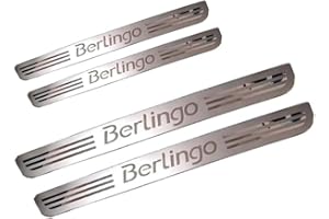 LIUIN 4 Pièces Acier Inoxydable Voiture Seuil de Porte pour Citroen Berlingo AB (2018+), Autocollants Protection Seuil Porte de Voiture Style de Seuil de Voiture