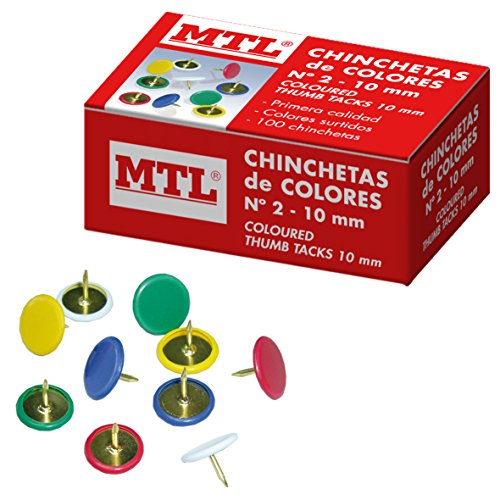 MTL 79218 - Pack de 100 chinchetas de Colores MTL 79218 - Pack de 100 chinchetas de Colores