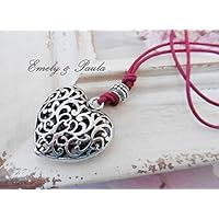 Herzkette mit Lederband