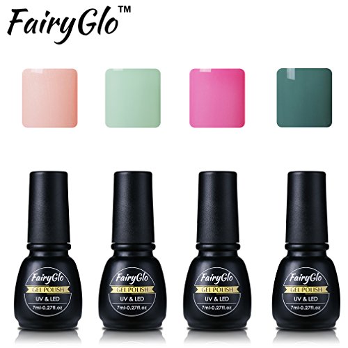 UV nagellack shellac set FairyGlo gel nagellack nail polish set soak off gel Pure Farbe (4xStück 7ML)